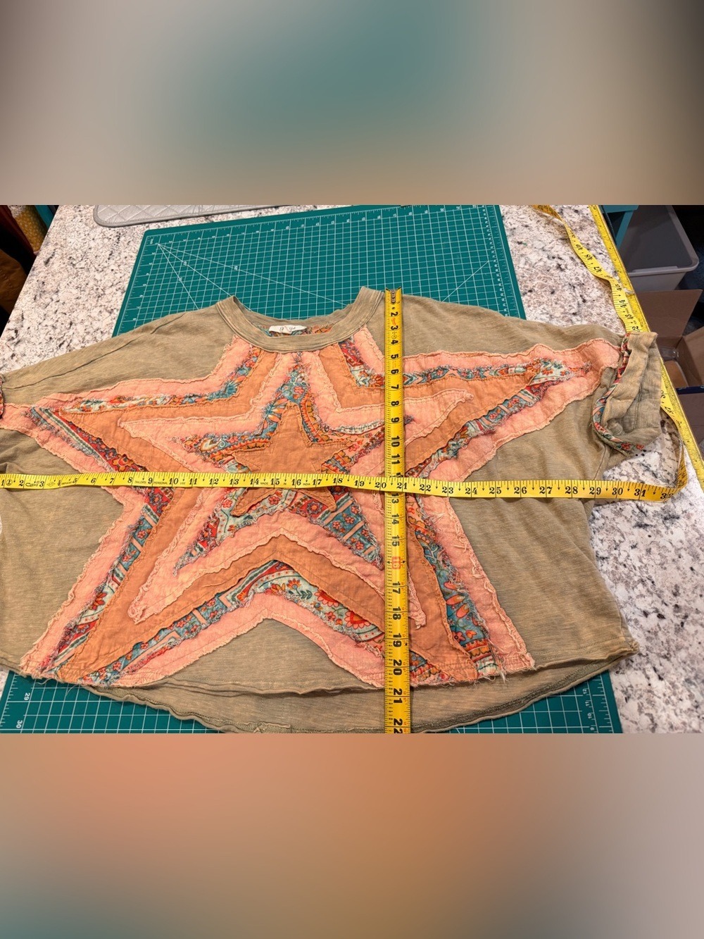 Oli & Hali Boho Oversized Patchwork Star Top Small - Picture 4 of 8